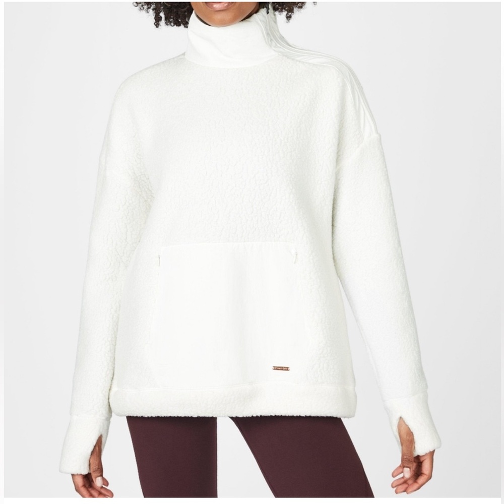 Sweaty Betty Venture Sherpa Running Pullover Lily White